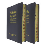 Kit 2 Bíblia Sagrada Letra Grande Harpa Cristã Preta Indice