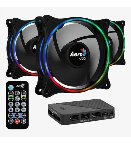 Kit De 3 Fans Aerocool Eclipse 12 Pro Argb Dual Ring Control