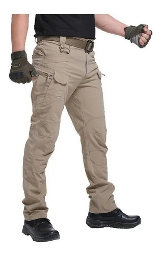 Pantalon Hombre Tactico Militar Cargo Outdoor Pantalon Negro