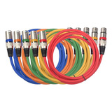 A*gift Cable Xlr De 3.2 Pies, 5 Paquetes De Colores: Cable