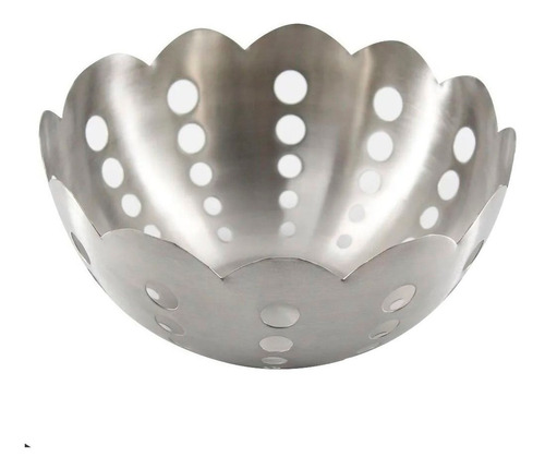 Fruteira Cesto De Mesa Em Aço Inox 24 Cm Importada Indiana