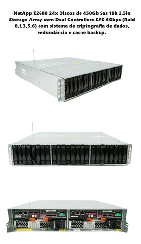 Storage De Dados Netapp Sas 6gbps Com 10tb Em Sas 10k + Nfe 