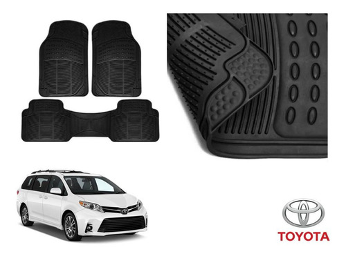 Kit Tapetes 3 Filas Toyota Sienna 2020 Rubber Black Original