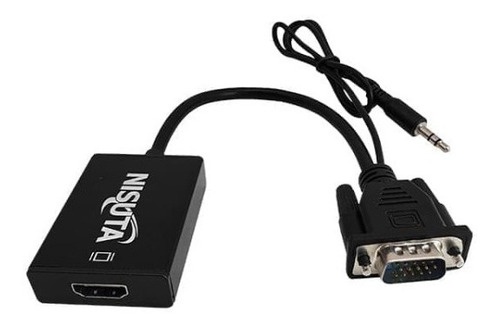 Conversor Vga + Audio 3.5mm A Hdmi 1080p Con Cable Nisuta