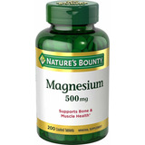 Suplemento Magnesio 500mg Nature's Bounty 200 Ct