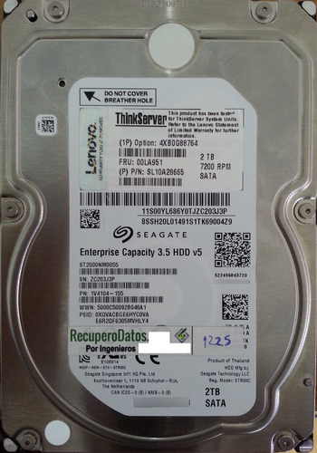 Disco Seagate St2000nm0055 2tb 3.5 Sata - 2210 Recuperodatos