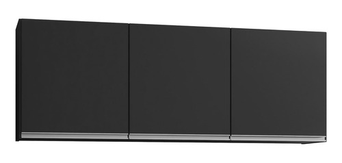 Armário Aéreo 150cm 3 Portas Argélia Preto - Lumil