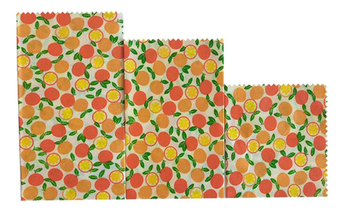 Envoltura De Cera De Abejas De 3 Tamaños Para Pan Naranja