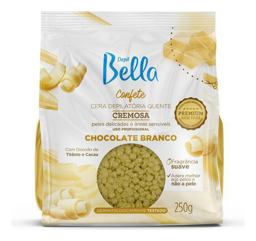 Cera Confete Cremosa Chocolate Branco Depil Bella 250g