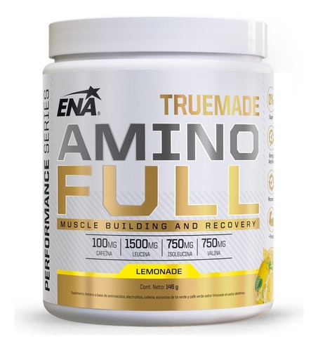 True Made Amino Full Ena Aminoácidos Bcaa Cafeína Sabor Lemonade