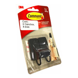 Set 2x Gancho Perchero Negro Matte Chicos 3m Command Hook Bk