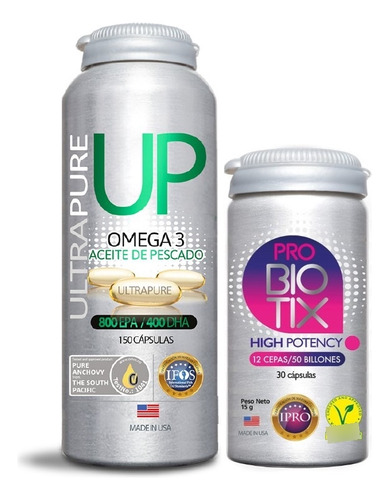 Omega Up Ultra Pure Omega 3 Epa/dha + Probiotix High Potency