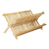 Escorredor De Pratos E Louças Abre E Fecha Em Bambu Cor Bambu Natural