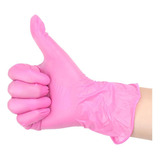 Guantes Desechables De Látex, 100 Unidades, Color Rosa, Para