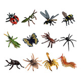 Figuras De Insectos Realistas, 12 Unidades