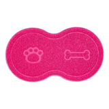 Tapete Para Pet Comedouro Dog Ração Água 46cm X 26cm Pink