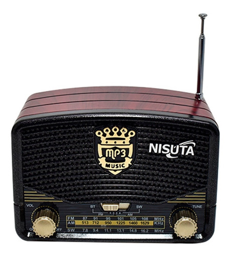 Radio Parlante Nisuta Ns-rv16 Diseño Retro Vintage Bluetooth