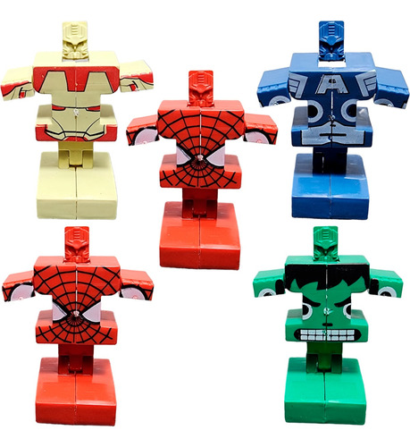 Muñeco Cubo Avengers Spiderman Juguete Souvenir Piñata X 4