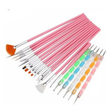 Pack 20 Pinceles Punteros Liner Set Decoracion Uñas Nail Art