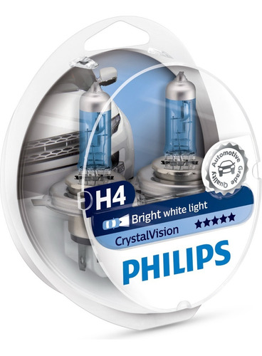 Kit 2 Lámparas H4 Philips Crystal Vision Ultra 12v 60/55w