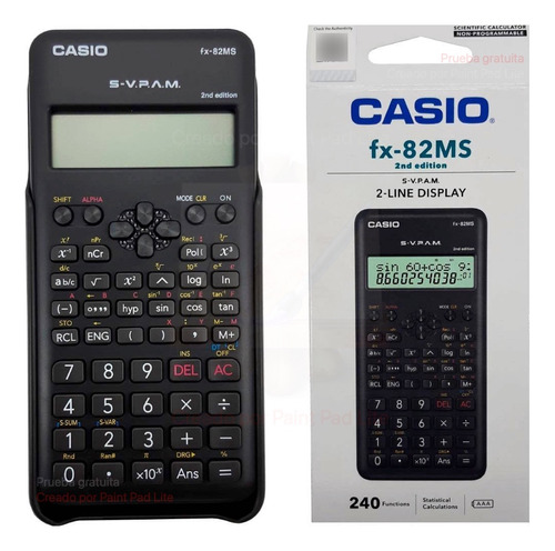 Calculadora Casio Fx 82ms 2 Edición Original Negra 240 Funci