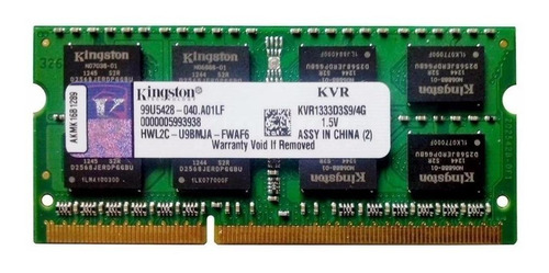 Memoria Ram Valueram Color Verde 4gb 1 Kingston Kvr1333d3s9/4g