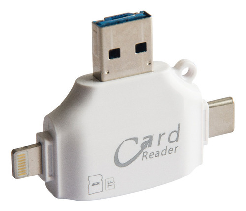 Lector Tarjeta Sd Salidas Usb A - C - Micro V8 + Lightning