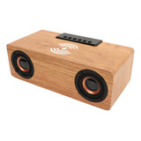 Reloj Despertador, Altavoz Inalámbrico, Radio Fm De Madera,