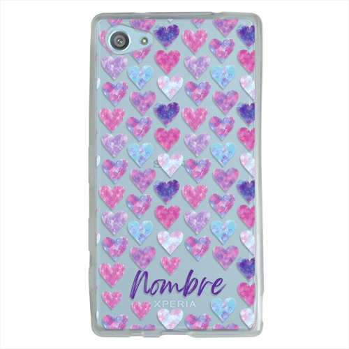 Funda Sony Xperia Uso Rudo Corazones Personalizada Tu Nombre