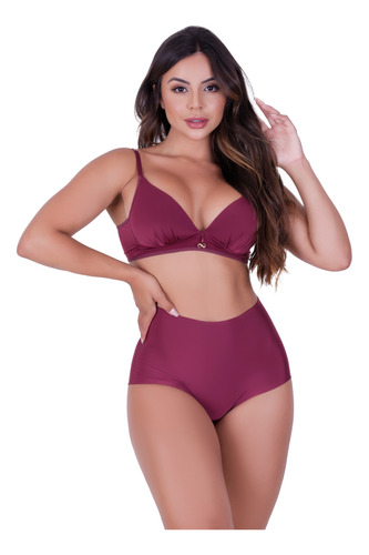 Conjunto Soutien Com Boxer Feminina Sem Costura Corte Laser