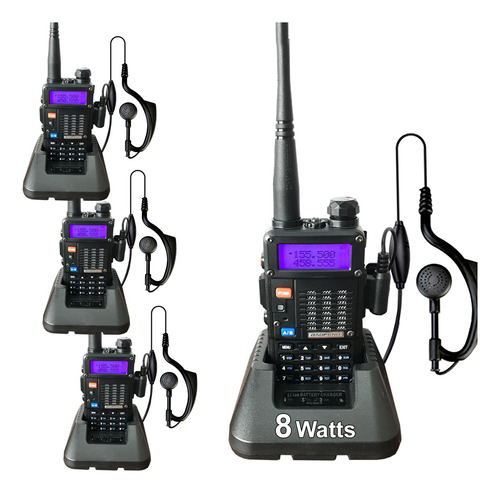 Kit 4 Handy Baofeng Uv5r 8 Watts Dual Banda Vhf Uhf 128 Ch