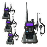 Kit 4 Handy Baofeng Uv5r 8 Watts Dual Banda Vhf Uhf 128 Ch