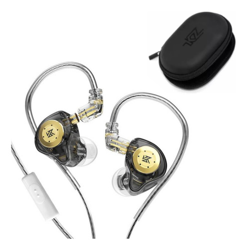 Audífonos In Ear Kz Edx Pro Con Micrófono Black + Estuche Kz