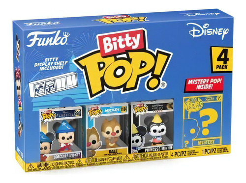 Funko Bitty Pop Sorcerer Mickey, Dale & Princess Minnie + Mystery Pop De Mickey Mouse Y Amigas Series 3 Disney 