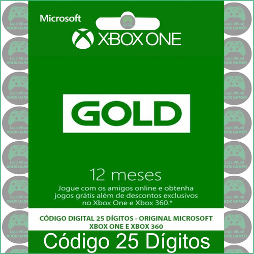 Live Gold 12 Meses Em Código 25 Dígitos Oficial