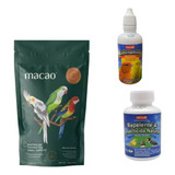 Kit Macao Ninfa Rosella  Quaker Cotorra Vitaminas Antiacaros