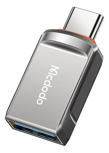 Adaptador Otg Hembra Usb A3.0 A Macho Usb-c , Metal Ot-8730 Color Plateado