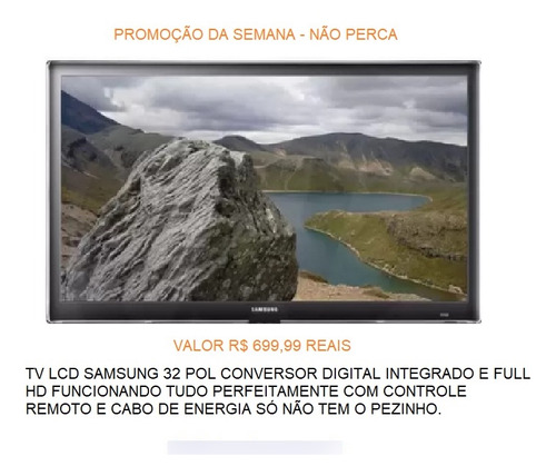 Tv Samsung Lcd Conversor Digital Full Hd Mod Ln32d550