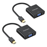 Paquete De 2 Adaptadores Mini Disport A Vga, Convertido...