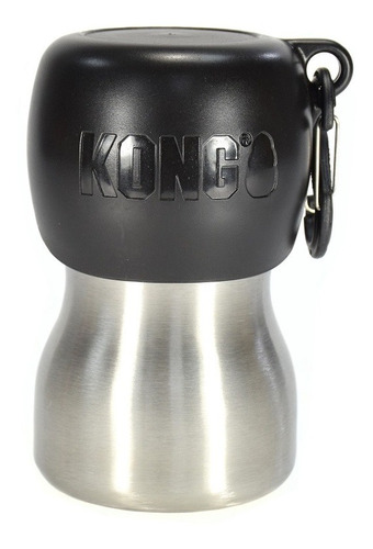 Squeeze De Aço Inoxidável Kong H2o 280ml Preto P/ Cachorro