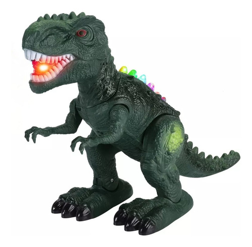 Dinosaurio Rex De Juguete Con Luces Y Sonido Verde