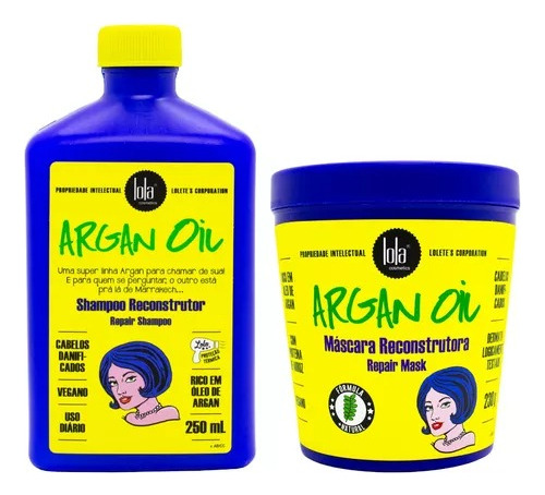Lola Argan Oil Kit Reconstructor Shampoo + Masc. Reparador 