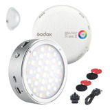 Godox Luz De Video Led R1 Rgb, Mini Luz Led Redonda Recarga.