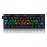 Teclado Mecânico Redragon Fizz Pro 60% Bluetooth Switch Blue