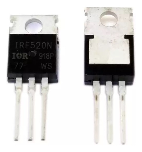 Transistor Fet Mosfet Irf520 (2 Peças) Irf 520 Ir F520