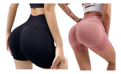 2pzs Shorts De Licras Mujer Deportivos Pantalones Gym Yoga