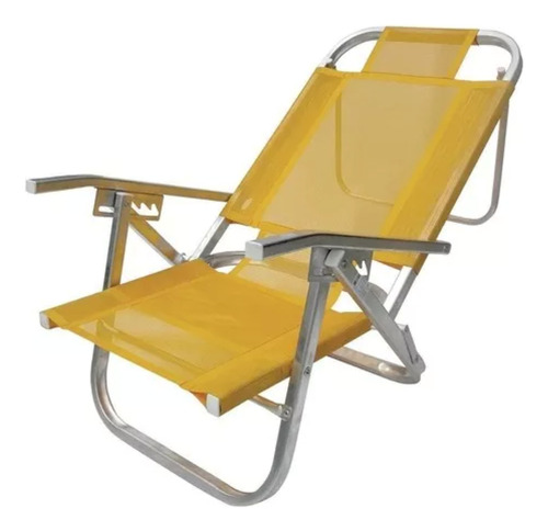 Cadeira De Praia Reclinável Amarelo Cad0401 Botafogo