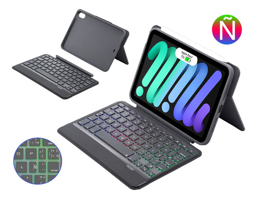 Teclado Mágico Táctil Retroiluminado Para iPad Mini 6