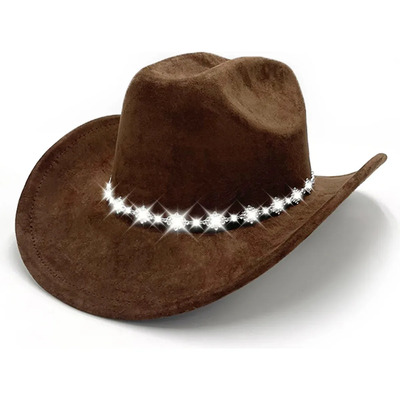 Vanance Sombrero Vaquero Moda Economico Unisex Niño Adulto Texanas Sombreros Con Remache De Diamantes De Imitación Decoración Hombre Mujer Retro Elegante Color Marrón | MercadoLibre