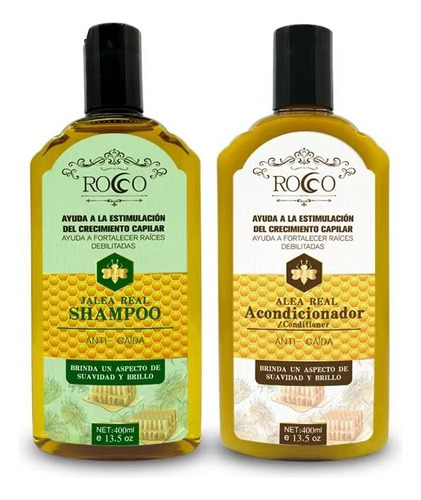 Rocco® Shampoo + Acondicionador Jalea Real Miel Anticaida 
